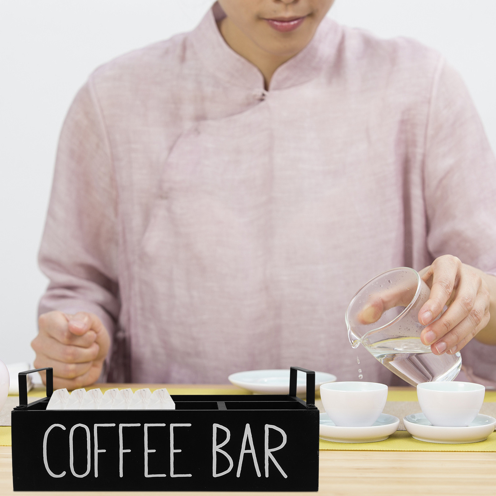 Coffee Tea Sugar - 나무 재질의 다용도 티백 정리함, 여러