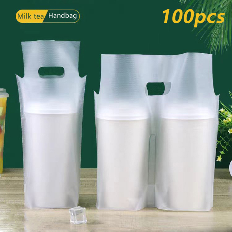 Coffee Tea With Milk - 100Pcs 싱글/더블 컵 밀크티 포장 가방
