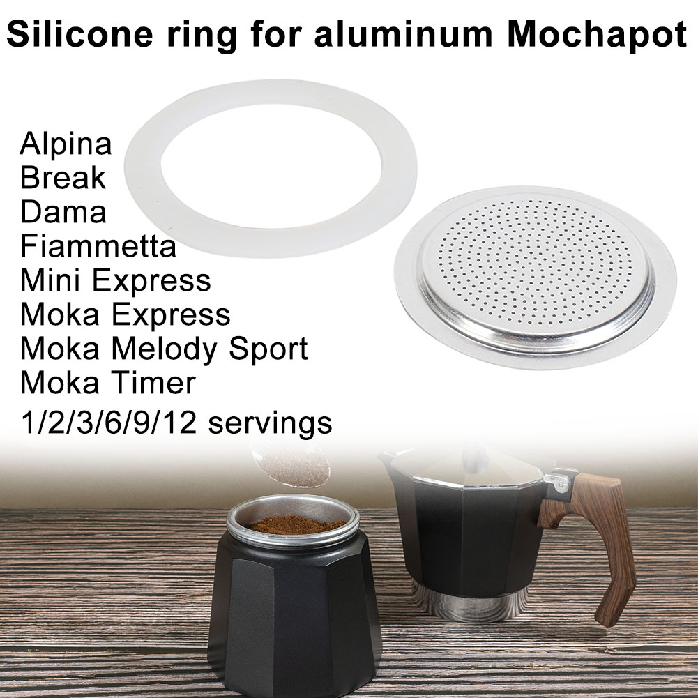 Moka Pot Stove - 필터 포함 고무 도장 가스켓, 에스프레소