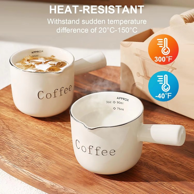 Coffee Tea With Milk - 손잡이가 있는 미니 세라믹 커피 컵