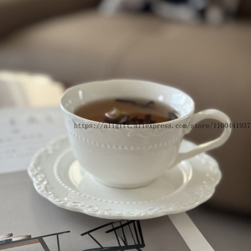 Xbloom Coffee Tea - 프렌치 라이트 럭셔리 양각 꽃무늬 커피