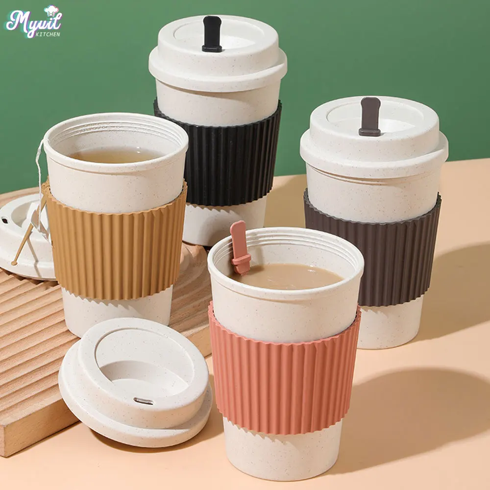 Xbloom Coffee Tea - 뚜껑이있는 450ML 커피 컵 밀짚 재사용