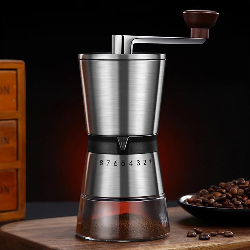 8단계 조절 가능한 수동 커피 그라인더, 세라믹 버링이 - Burr Hand Grinder 리뷰 및 가격