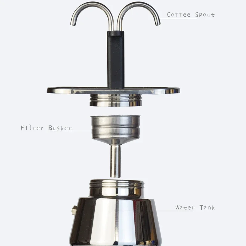 200ML 미니 모카 포트 더블 튜브 304 스테인레스 - Moka Pot Stove 리뷰 및 가격