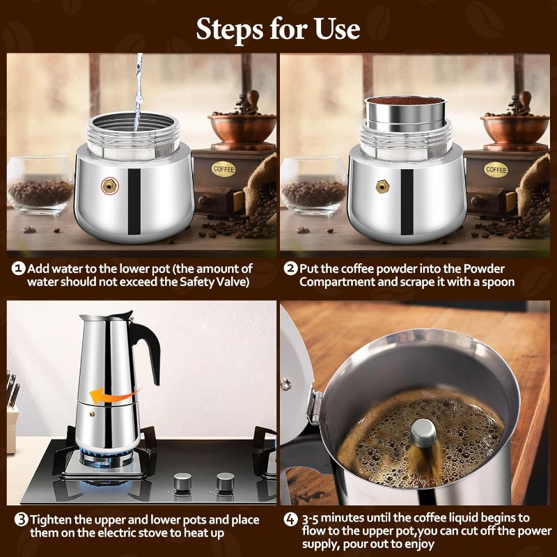 6 컵 모카 포트 스테인레스 스틸 커피 메이커 여과기  - Moka Pot Stove 리뷰 및 가격