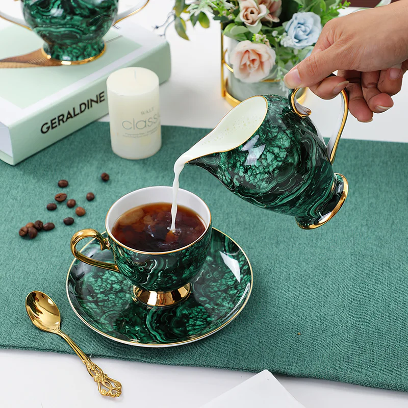 본 차이나 찻주전자 음료용기, 그린 골드 상감 커피 컵 - Coffee Tea Sugar 리뷰 및 가격