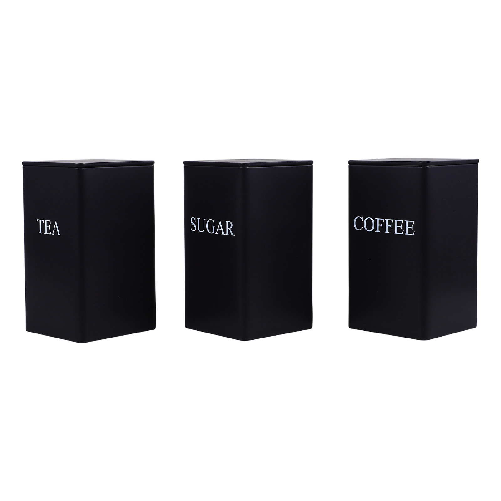 3개 세트 주방용 보관 용기, 검은색 사각형, 밀폐형, - Coffee Tea Sugar 리뷰 및 가격