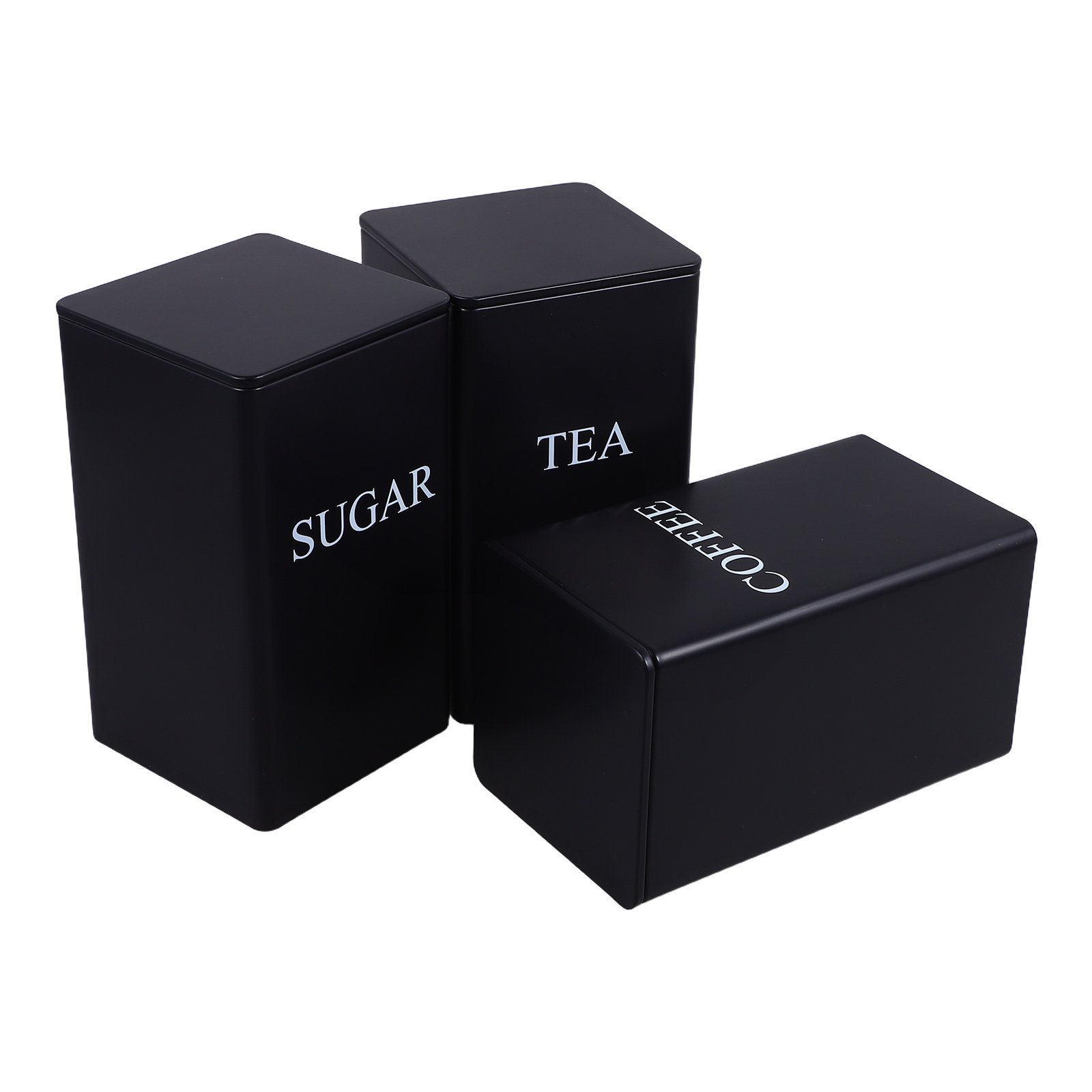 3개 세트 주방용 보관 용기, 검은색 사각형, 밀폐형, - Coffee Tea Sugar 리뷰 및 가격