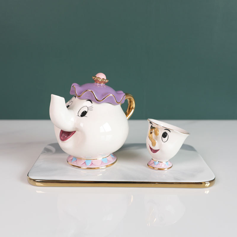 뜨거운 차 주전자 만화 미녀와 야수 커피 포트 머그컵  - Coffee Tea And Sugar Set 리뷰 및 가격