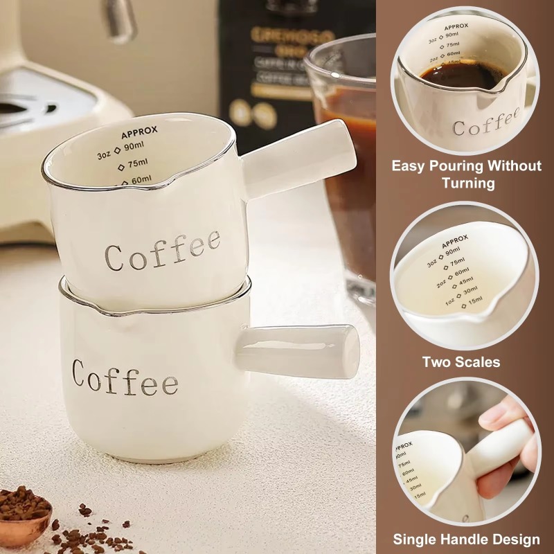 손잡이가 달린 미니 세라믹 커피 컵, V 모양 주둥이  - Coffee Tea With Milk 리뷰 및 가격