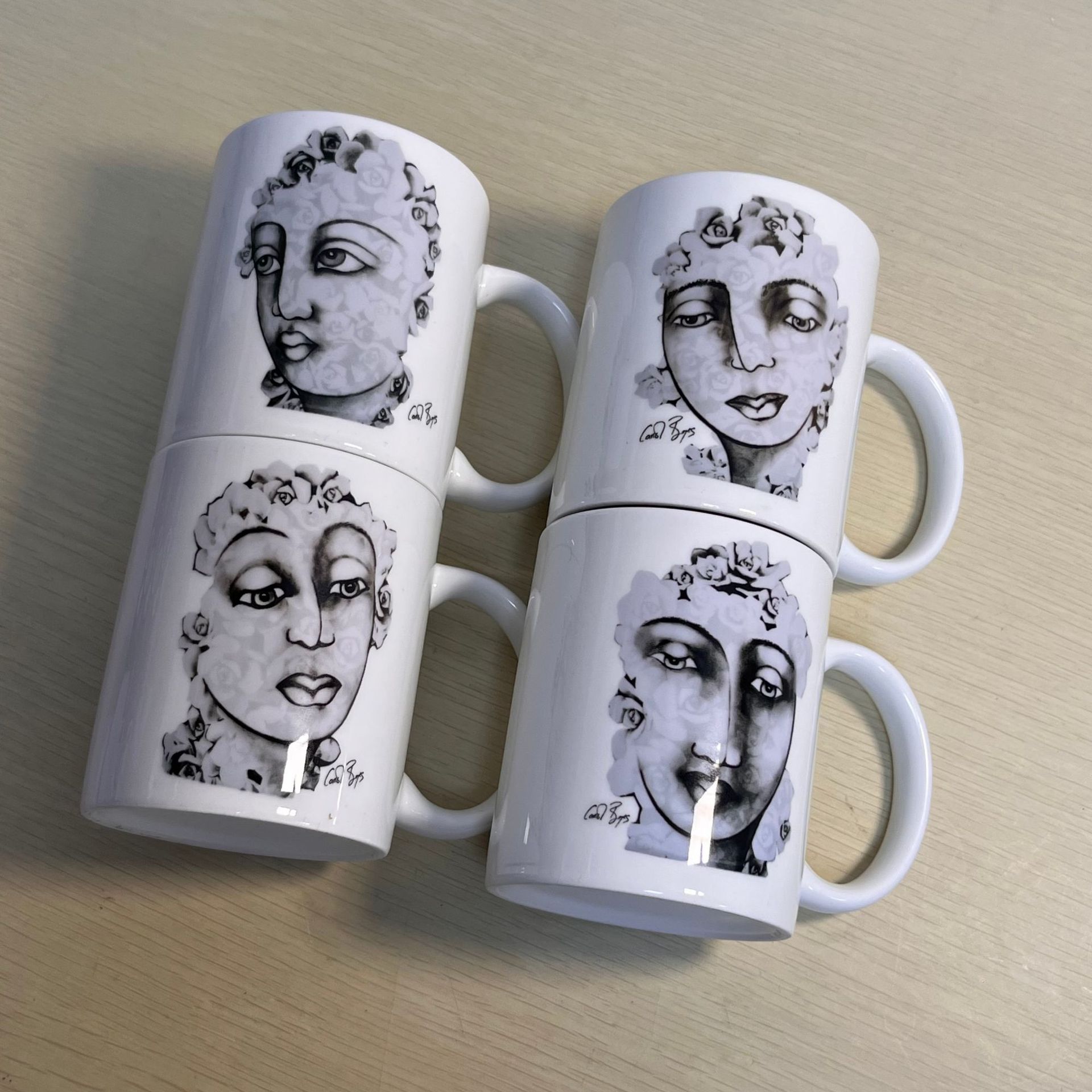 남아공 캐롤 보이즈 세라믹 머그잔, 손으로 그린 캐릭터 - Coffee Tea Images 리뷰 및 가격
